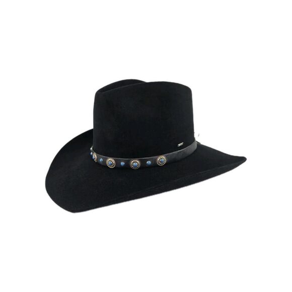 RESISTOL Miller Stockman 4X Beaver Cowboy Hats Siz 6 7/8 Long Oval Black Western - Picture 1 of 13